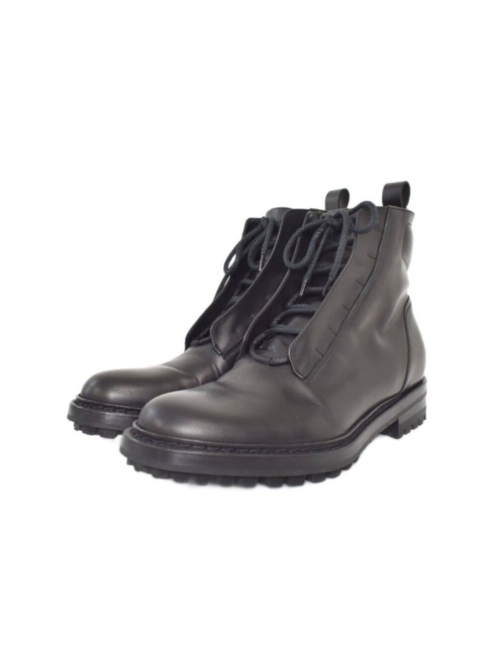Dior Leather Combat Boots Short Black